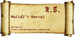 Mallár Bercel névjegykártya